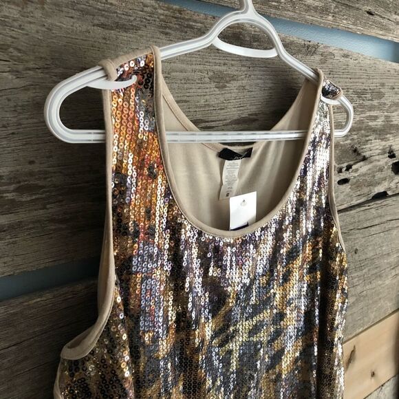 𝅺S. Point plus size 3X NWT Leopard print sequin front tank top - Picture 2 of 4